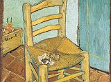 London National Gallery Top 20 20 Vincent Van Gogh - Van Goghs Chair Vincent van Gogh - Van Goghs Chair, 1888, 92 x 73 cm. This work was painted while Van Gogh was working in the company of Gauguin at Arles. Van Gogh also painted a companion picture of Gauguin's armchair, now in the Rijksmuseum Vincent Van Gogh in Amsterdam. He described his own painting as a picture of a wooden rush-bottomed chair with a pipe and tobacco pouch. Van Goghs Chair is a simple rustic seat of natural materials, seen by daylight in Japanese perspective with sprouting bulbs behind it suggesting natural growth.